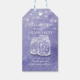 Mason Jars & String Lights Wedding Thank You Gifts Gift Tags