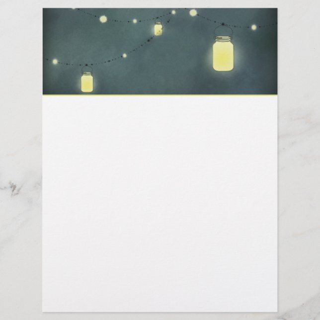 Mason Jars Summer Night Custom Letterhead (Front)