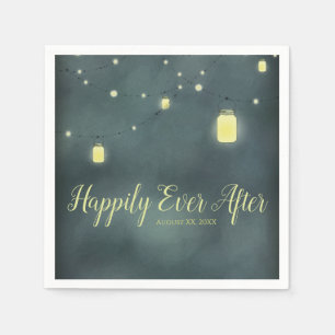 Mason Jars Summer Night Wedding Napkin