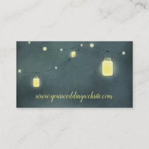 Mason Jars Summer Night Wedding Website Enclosure Card
