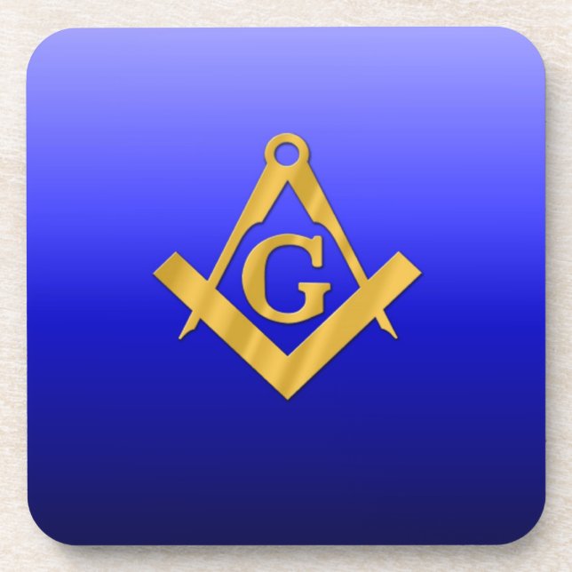 Mason Masonic with Gradient Blue Coaster (Front)