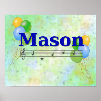 Mason Musical Name Nursery Room Poster