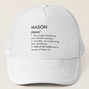Mason name, Editable name, Custom name Trucker Hat