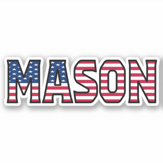 Mason Name First Name USA Sticker Stickerset (Front)