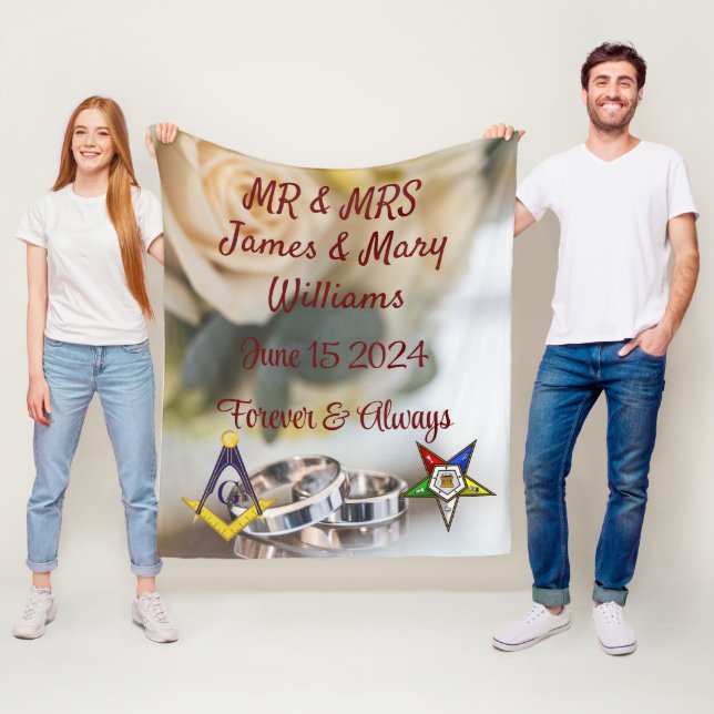 Mason/OES Wedding  Fleece Blanket (In Situ)