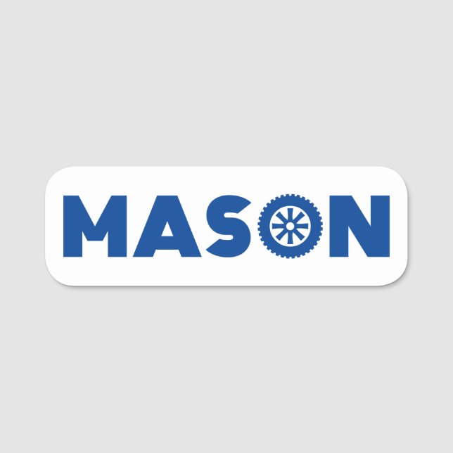 Mason Petrol Head Name Tag (Front)