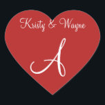 Mason Red Custom Letter Weddings Heart Sticker<br><div class="desc">Personalizable Wedding Monograms Invitation Envelope Seals - Those who are engaged (and are do it yourself types) often enquire: what is the price for a monogram envelope seal? These small, elegant and one of a kind Designer Seals For Wedding Monograms will be just right for save the date cards and...</div>