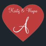 Mason Red Custom Letter Weddings Heart Sticker<br><div class="desc">Personalizable Wedding Monograms Invitation Envelope Seals - Those who are engaged (and are do it yourself types) often enquire: what is the price for a monogram envelope seal? These small, elegant and one of a kind Designer Seals For Wedding Monograms will be just right for save the date cards and...</div>