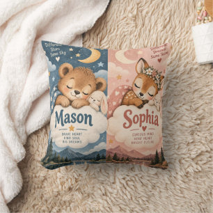 Mason Sophia Bear Deer Siblings Pillow