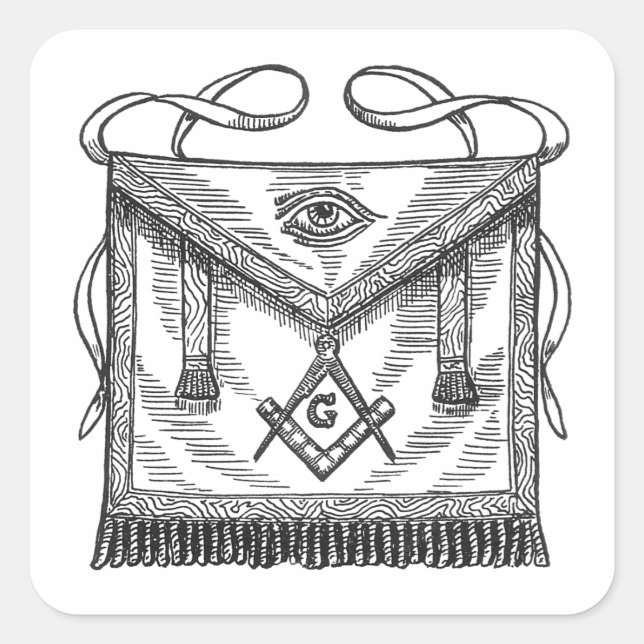 Masonic Apron Square Sticker (Front)