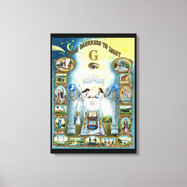Masonic Art Canvas From Darkness to Light Print (Front)