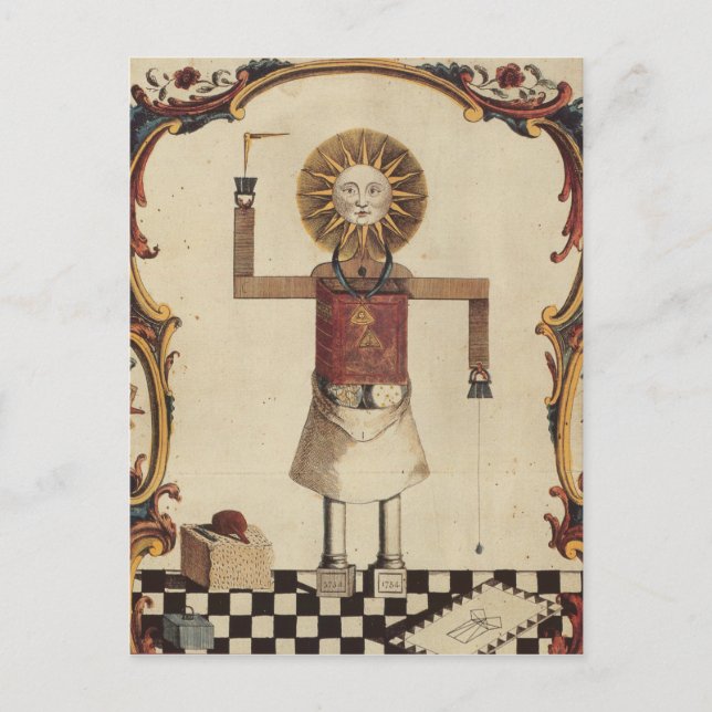 Masonic art postcard (Front)