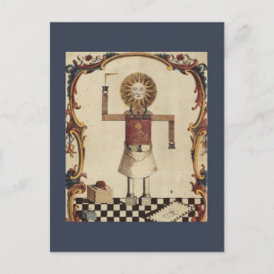 Masonic art postcard