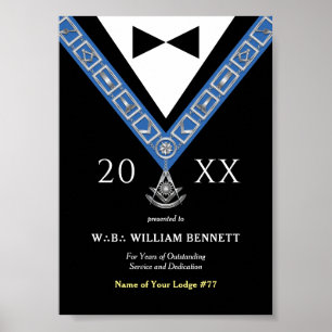 Masonic Awards Past Master Freemason Jewels Poster