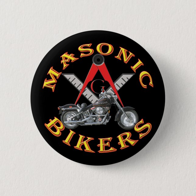 Masonic Bikers 6 Cm Round Badge (Front)