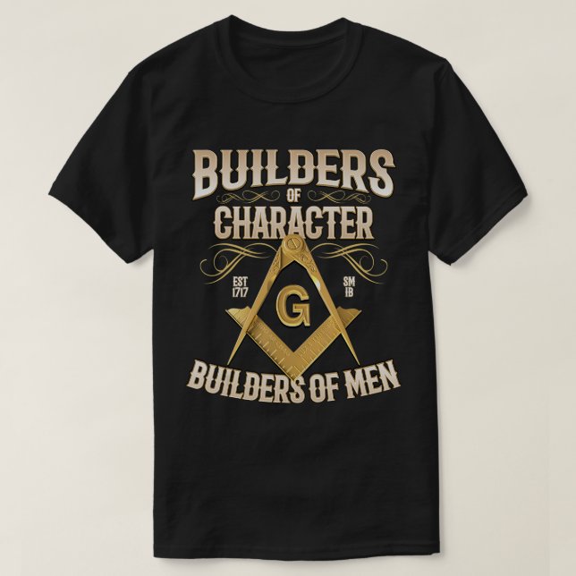 Masonic Builders of Character Freemason T-Shirt (Design Front)
