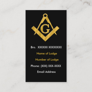 Masonic Business Black and Gold Business Card