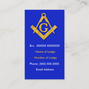 Masonic Business Blue and Gold Card