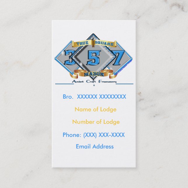 Masonic Business Card (Front)