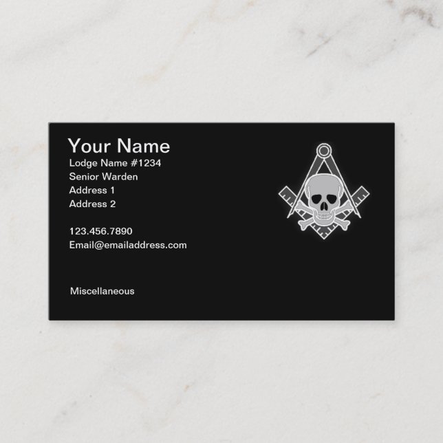 Masonic Business Card 2 (Front)