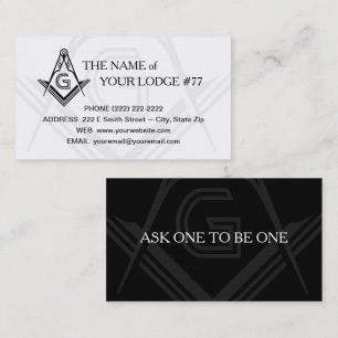 Masonic Business Card Template Black and White