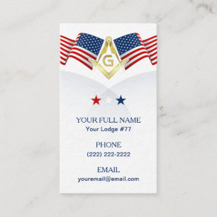 Masonic Business Card Template for Veterans