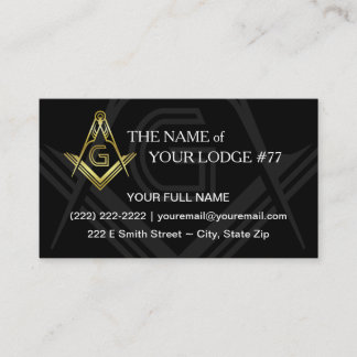 Masonic Business Cards | Black and Gold Freemason