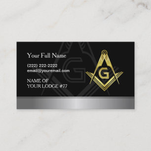 Masonic Business Cards Black, Gold & Silver