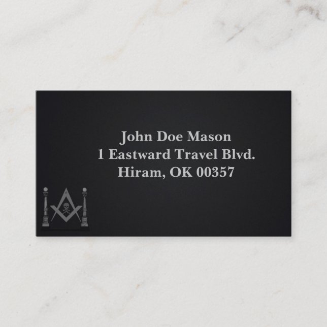 Masonic Business Cards - Memento Mori (Front)