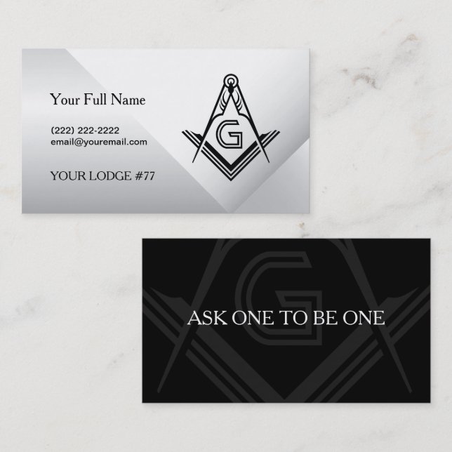 Masonic Card Business Card Templates | Freemason (Front/Back)