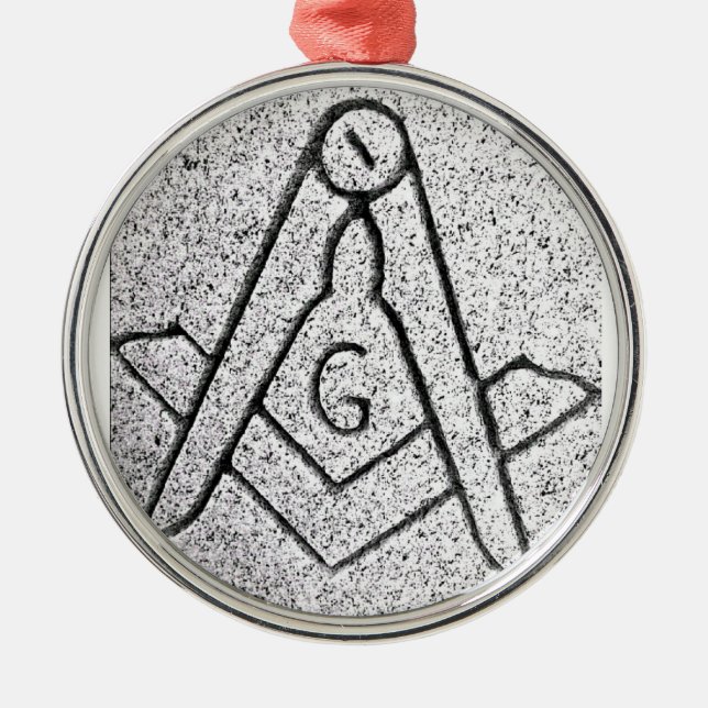 Masonic Christmas Metal Tree Decoration (Front)