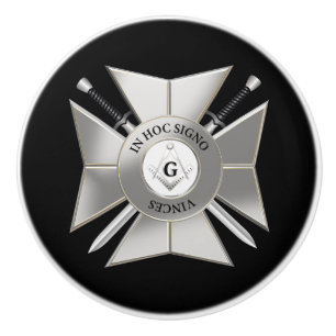 Masonic cross ceramic knob