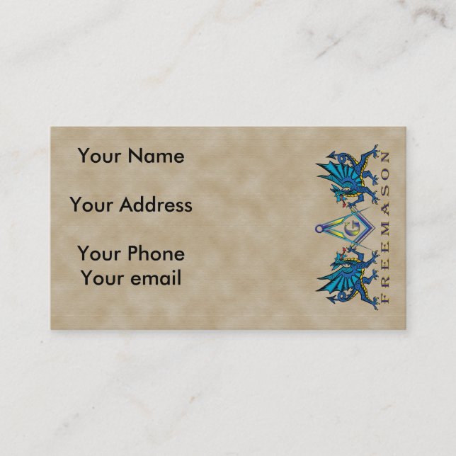 Masonic Dragons Business Card (Front)
