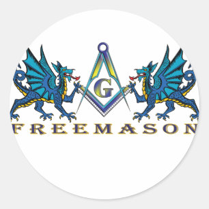 Masonic dragons classic round sticker