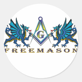 Masonic dragons classic round sticker
