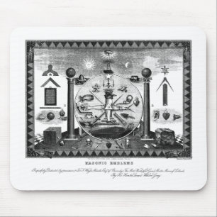 Masonic Emblems Chart from 1874 Mouse Pad