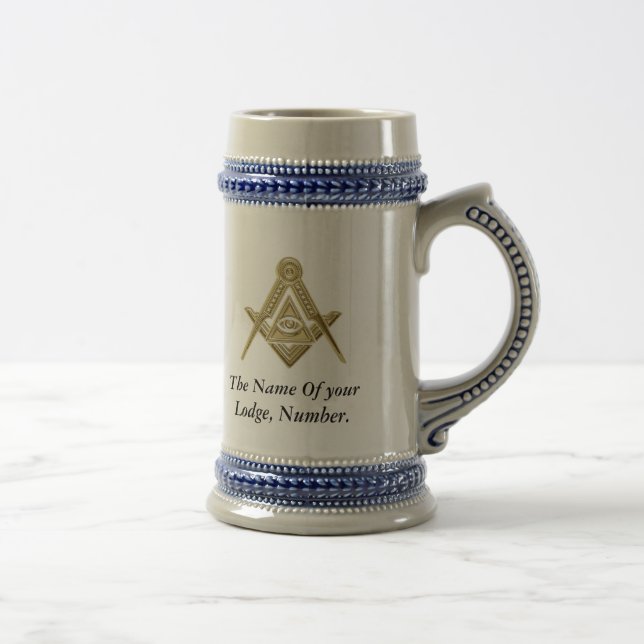 Masonic Freemason Freemasonry Compass Beer Stein (Right)
