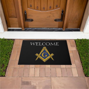 Masonic Freemason Square and Compass Doormat