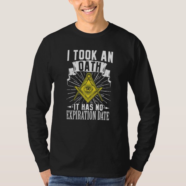 Masonic Freemasonry Fraternal Square Compass I Too T-Shirt (Front)