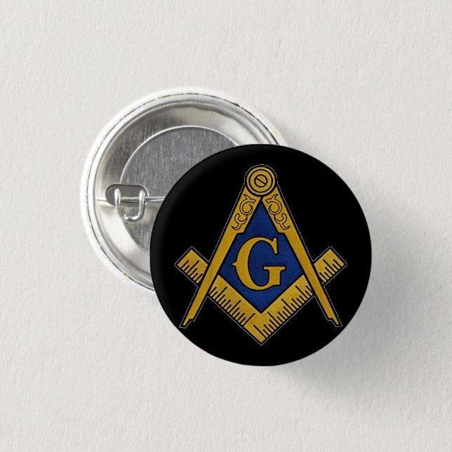 Masonic Freemasons Masonry Oes Square and Compass 3 Cm Round Badge (Front & Back)