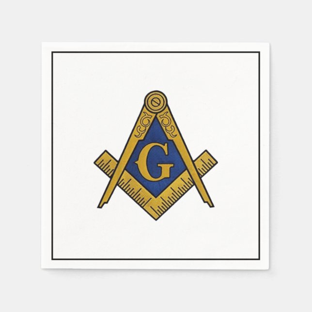 Masonic Freemasons Masonry Oes Square and Compass Napkin (Front)