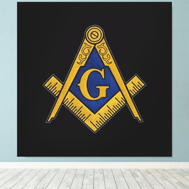 Masonic Freemasons Square and Compass Canvas Print (Insitu(Wood Floor))