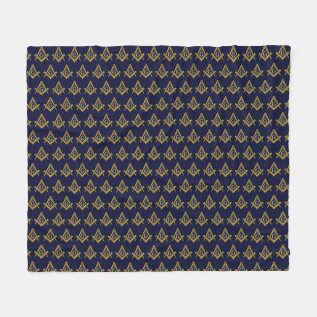 Masonic Freemasons Square and Compass Fleece Blanket (Front (Horizontal))