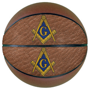 Masonic Freemasons Square and Compass Leather Basketball