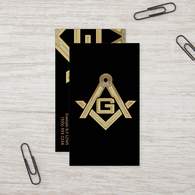 Masonic Golden Rush Business Card (Front/Back In Situ)