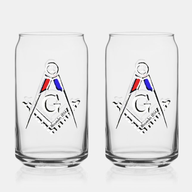 Masonic Golden Rush Can Glass (Front)
