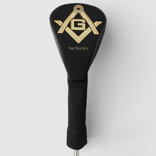 Masonic Golden Rush Golf Head Cover (Front)