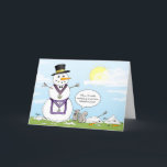 Masonic Grand Lodge Frosty the Snowman Christmas Holiday Card<br><div class="desc">What could be this snowman's secret of not melting in the heat? Could it be he's a mason? Send some good cheer to your lodge brothers and their families with these funny masonic Christmas cards! The unique holiday artwork features a cartoon illustration of Frosty the Snowman created by Raphaela Wilson....</div>