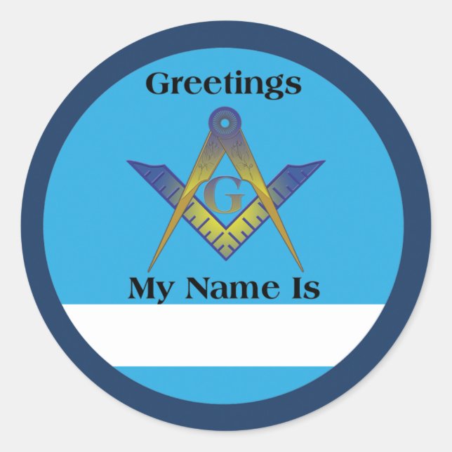 MASONIC greetings Classic Round Sticker (Front)