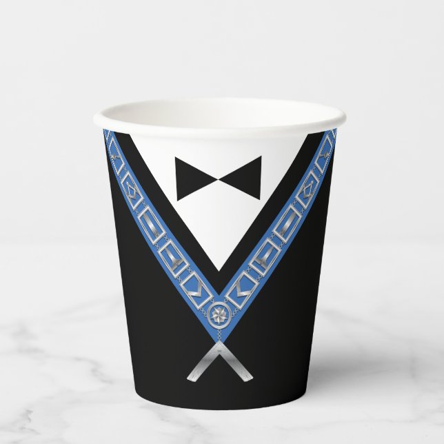 Masonic Masters Jewel Tux Template Freemason Party Paper Cups (Front)